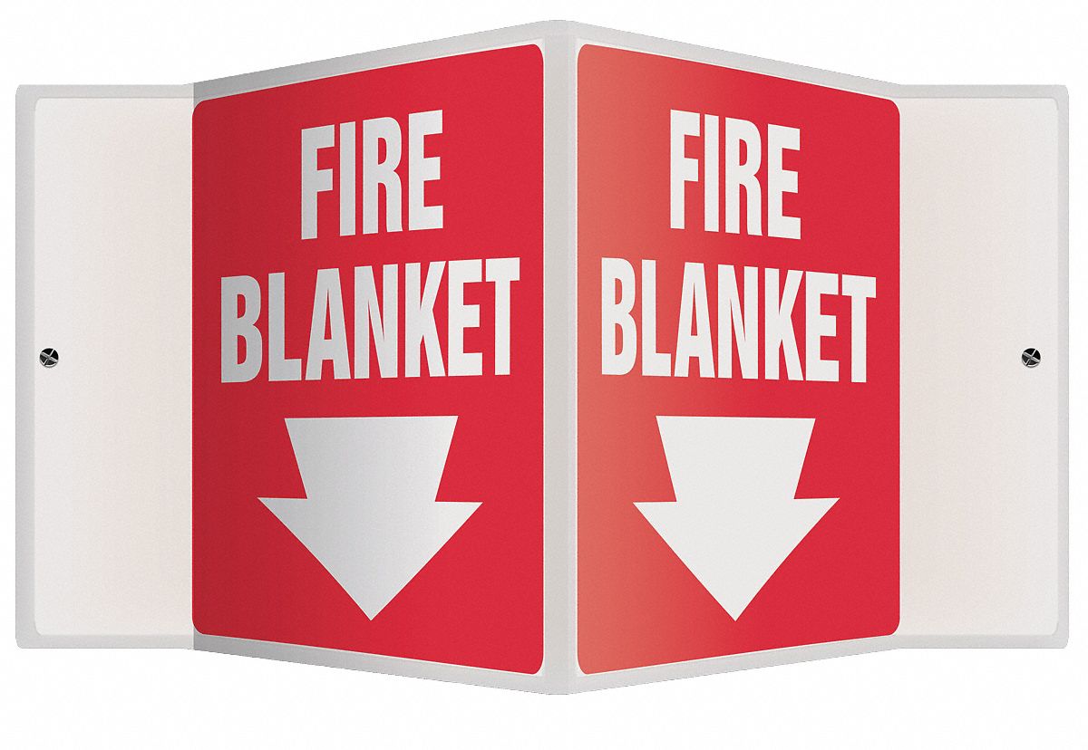 FIRE EQUIPMENT SIGN, NO HEADER, PLASTIC, 6 IN X 8½ IN, WITH MOUNTING HOLES, V-SHAPED