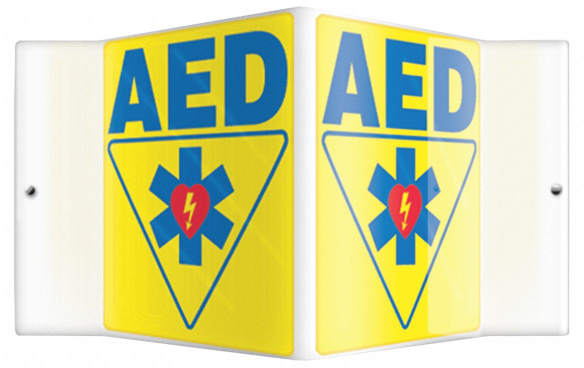 V-SHAPE PROJECTION SIGN, PLASTIC, 8½ IN WIDTH, 6 IN HEIGHT, YELLOW