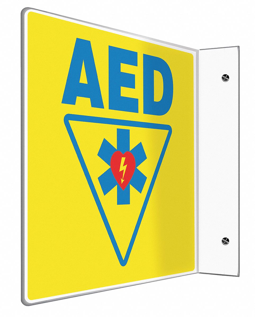 L-SHAPE PROJECTION SIGN, PLASTIC, 8 IN WIDTH, 8 IN HEIGHT, YELLOW, WITH MOUNTING HOLES, L-SHAPED