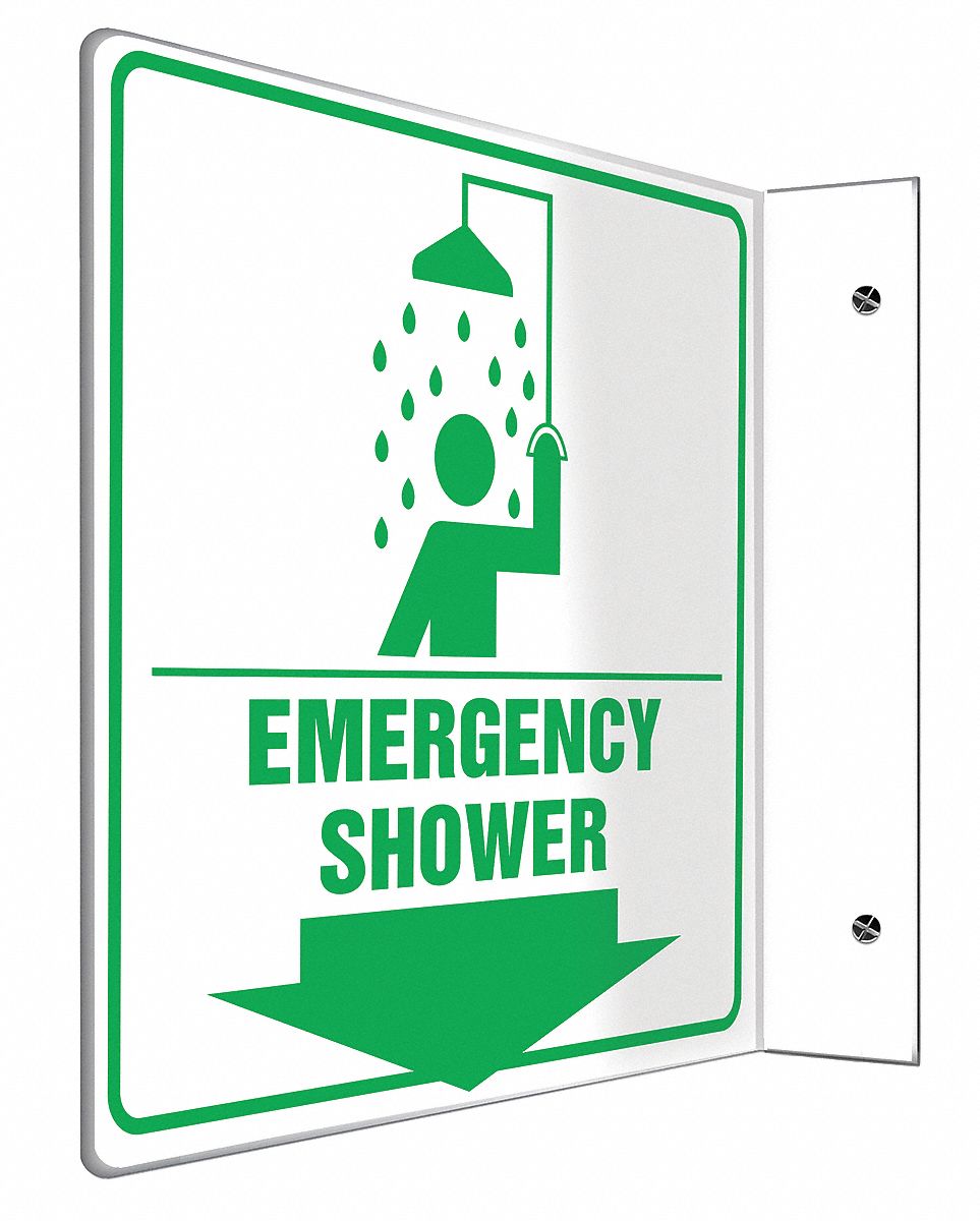 Sign,Emergency Shower,8x8 In.