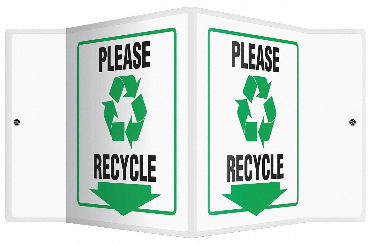 Sign,Please Recycle,6x8-1/2 In.