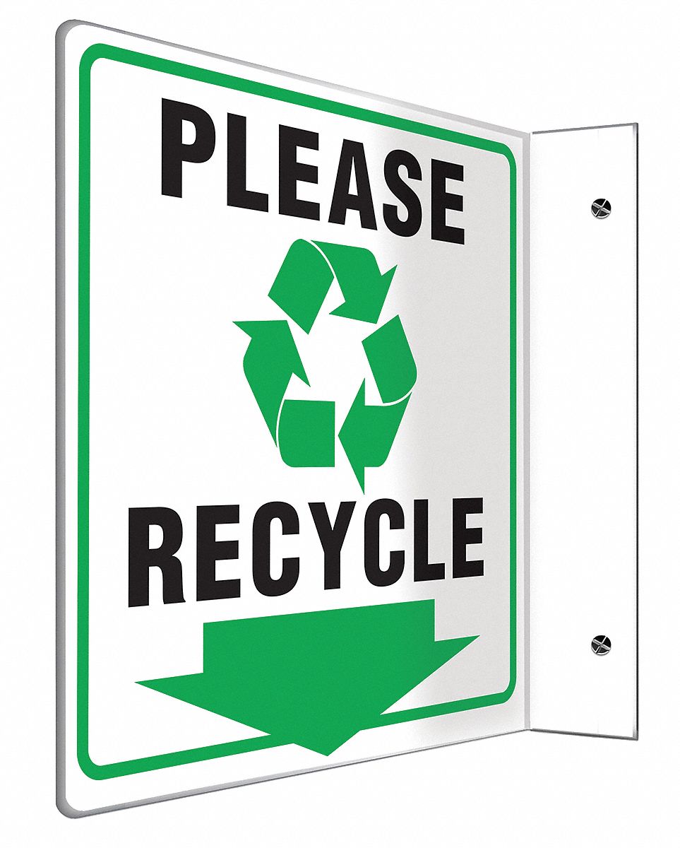 Sign,Please Recycle,8x8 In.