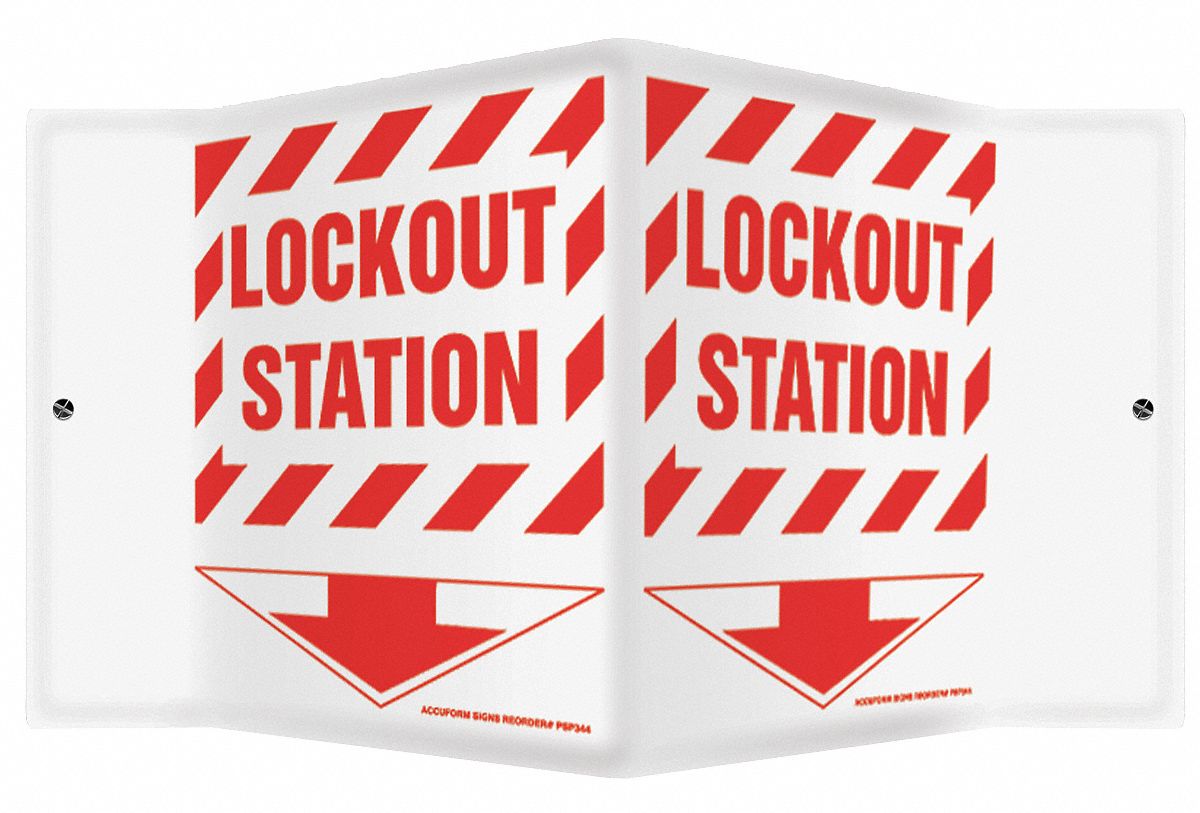 Sign,Lockout Station,6x8-1/2 In.