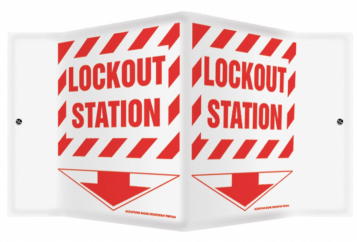 SIGN,LOCKOUT STATION,6X8-1/2