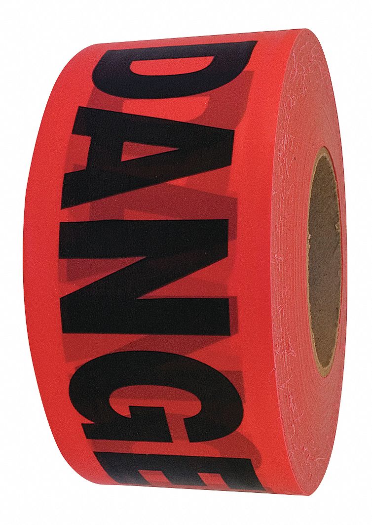 GRAINGER APPROVED Barricade Tape, Red, Danger Lead Hazard 35R880