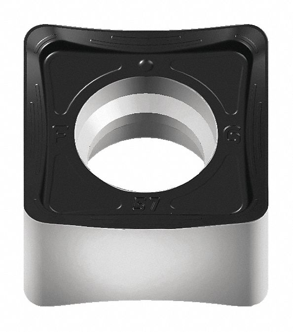 Square Milling Insert: 1/2 in Inscribed Circle, 3/64 in Corner Radius, 0.252 in Thick, PVD