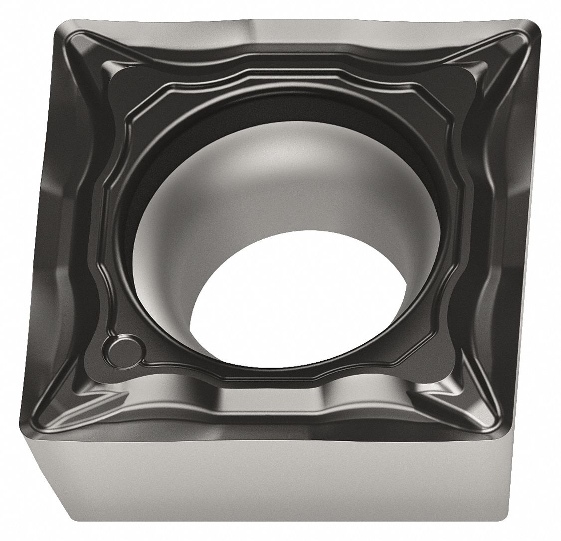 Square Turning Insert: 3/8 in Inscribed Circle, Neutral, 1/64 in Corner Radius, SCMT Insert