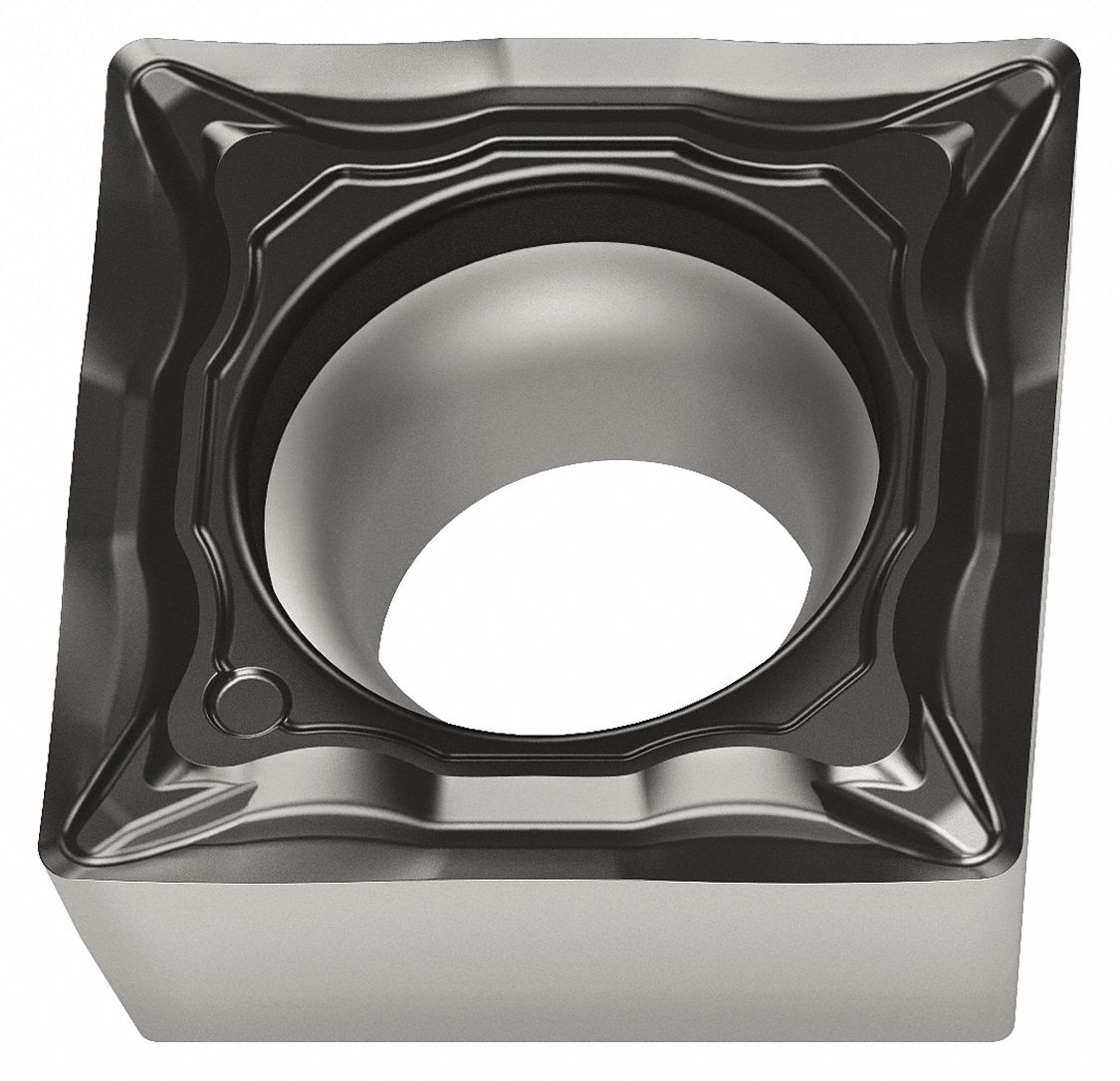 Square Turning Insert: 3/8 in Inscribed Circle, Neutral, 1/32 in Corner Radius, SCMT Insert