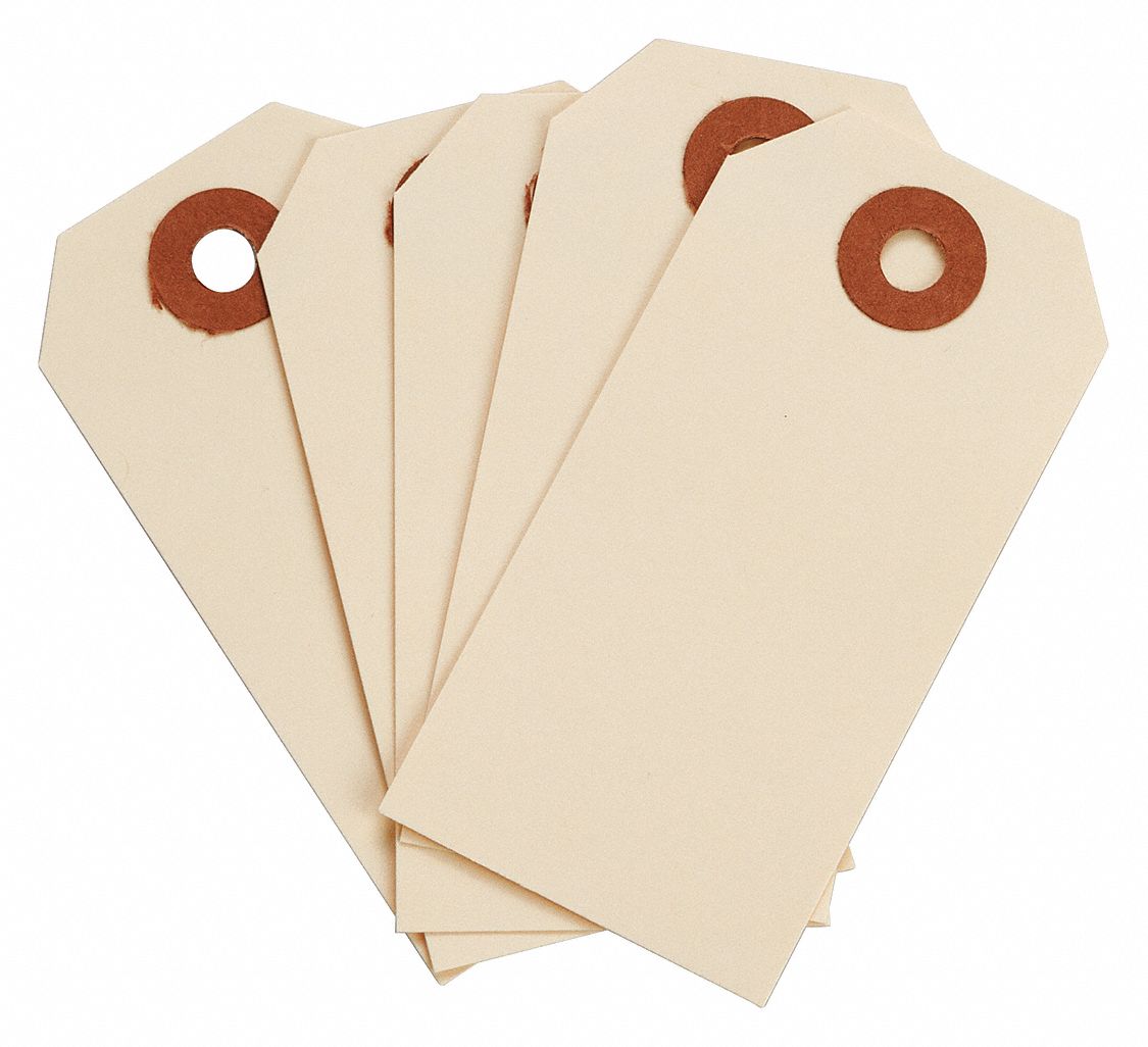 2, 3 1/4 in Tag Ht, Blank Shipping Tag 35RZ38102041 Grainger