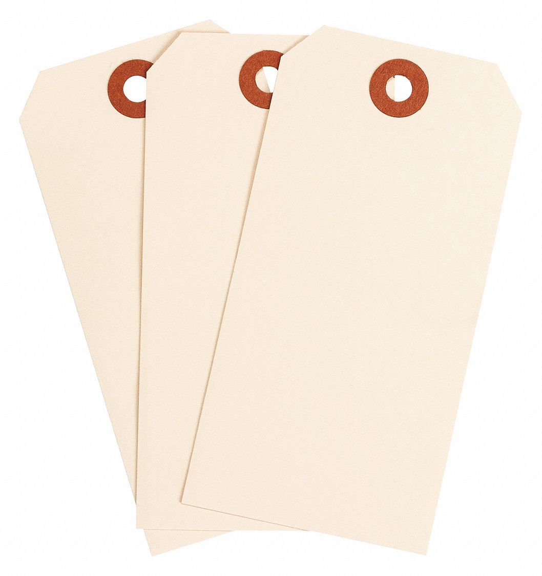 BLANK SHIPPING TAG, #5, 4¾ IN TAG H, 2 3/8 IN TAG W, 30 POINTS, MANILA, CARDSTOCK, 1,000 PK