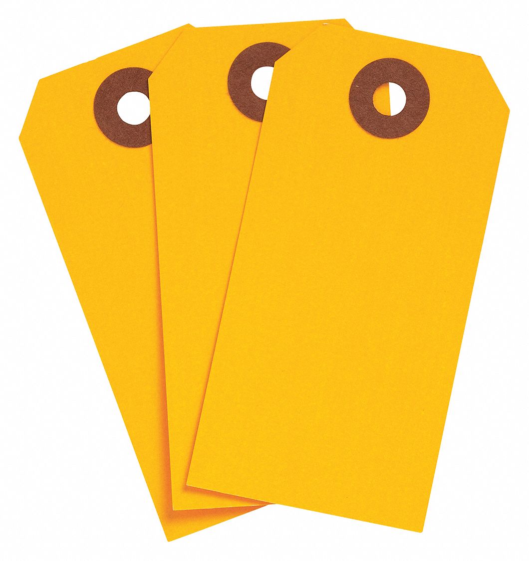 Shipping Tag: #3, 3 3/4 in Tag Ht, 1 7/8 in Tag Wd, 30 Points, Fluorescent Orange, 1, 000 PK