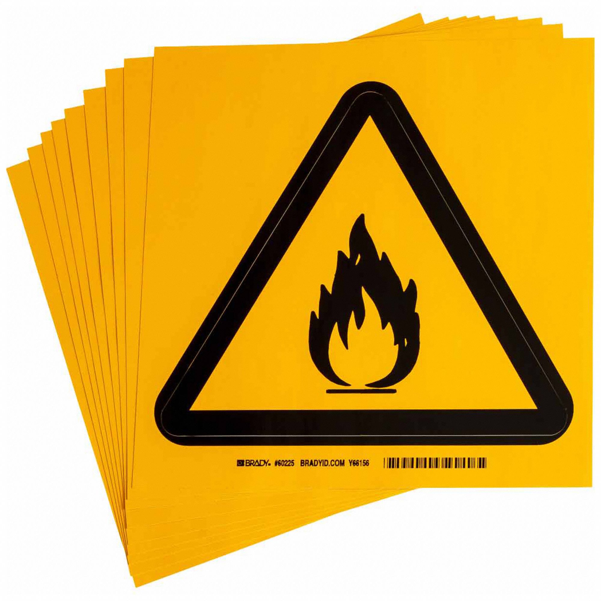 Label, PS Vinyl, 8inHx8inW, Flam Mat, PK10