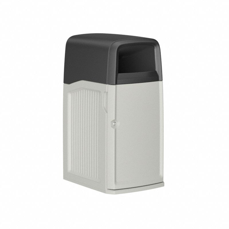 Safe Bin: Rectangular, 35 gal Container Capacity, Flat with Side Opening Top, Gray, SafeBin