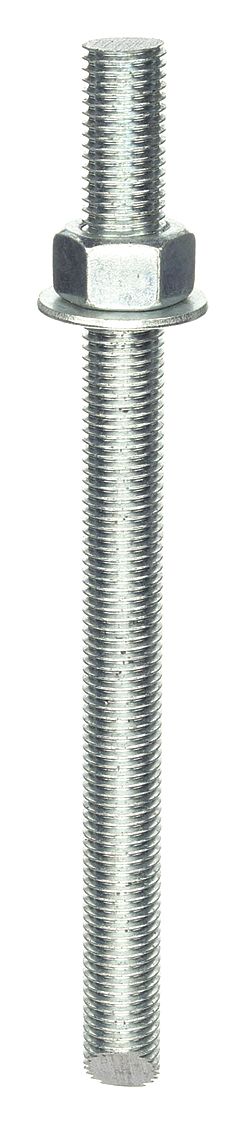 Stud Assembly: 10 1/4 in Lg, Steel, Zinc-Plated, 6 PK