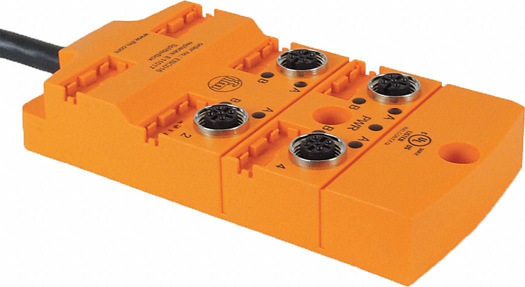 IFM, 4 Ports, 5 Pole M12 Female, Sensor Wiring Block 35T502EBC016 Grainger