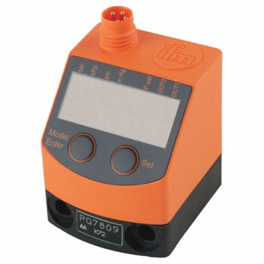 IFM Compound Digital Pressure Switch 14.5 psi Vac to 14.5 psi, PNP, G1/8, 4 Pin M8 Connector