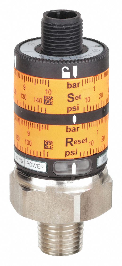 IFM, 1/4 in MNPT, 0 to 145 psi, Pressure Switch 35T542PK6224 Grainger