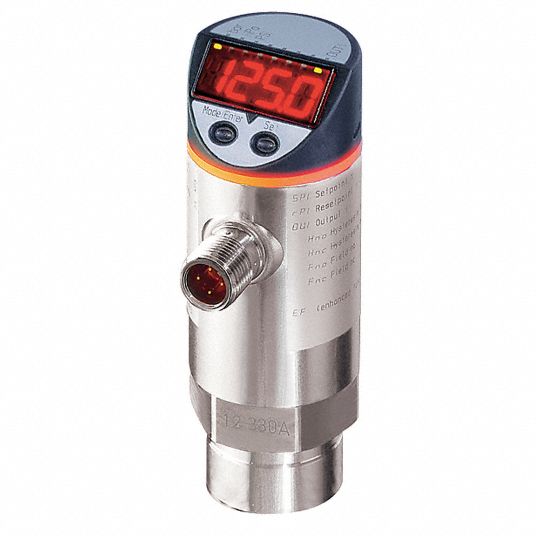 IFM Electronic Pressure Sensor: 0 to 3625 psi, 4 to 20mA or 0 to 10V DC,  PNP, Programmable