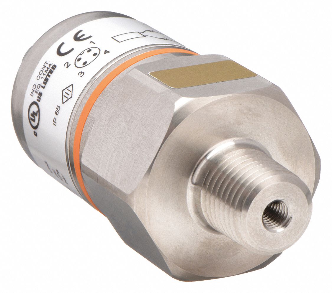 Pressure Transmitter: -14 psi to 0 psi, 4 to 20mA DC, 4-Pin M12 Connector, 1/4 in Male NPT, IP65