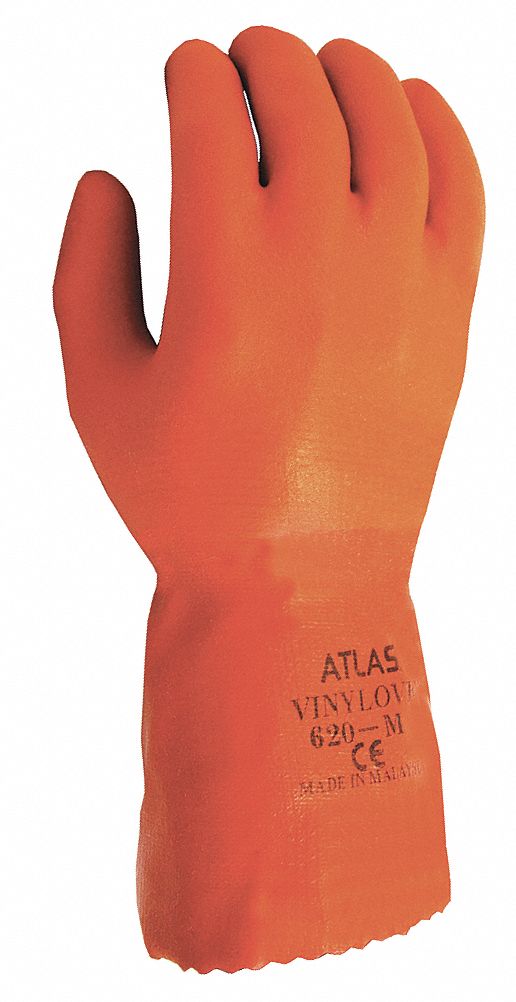 orange pvc gloves