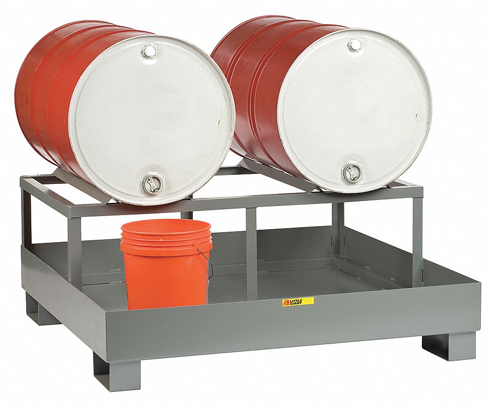 LITTLE GIANT, 2 Drums/Containers, Drum Dispensing Rack, Spill Control