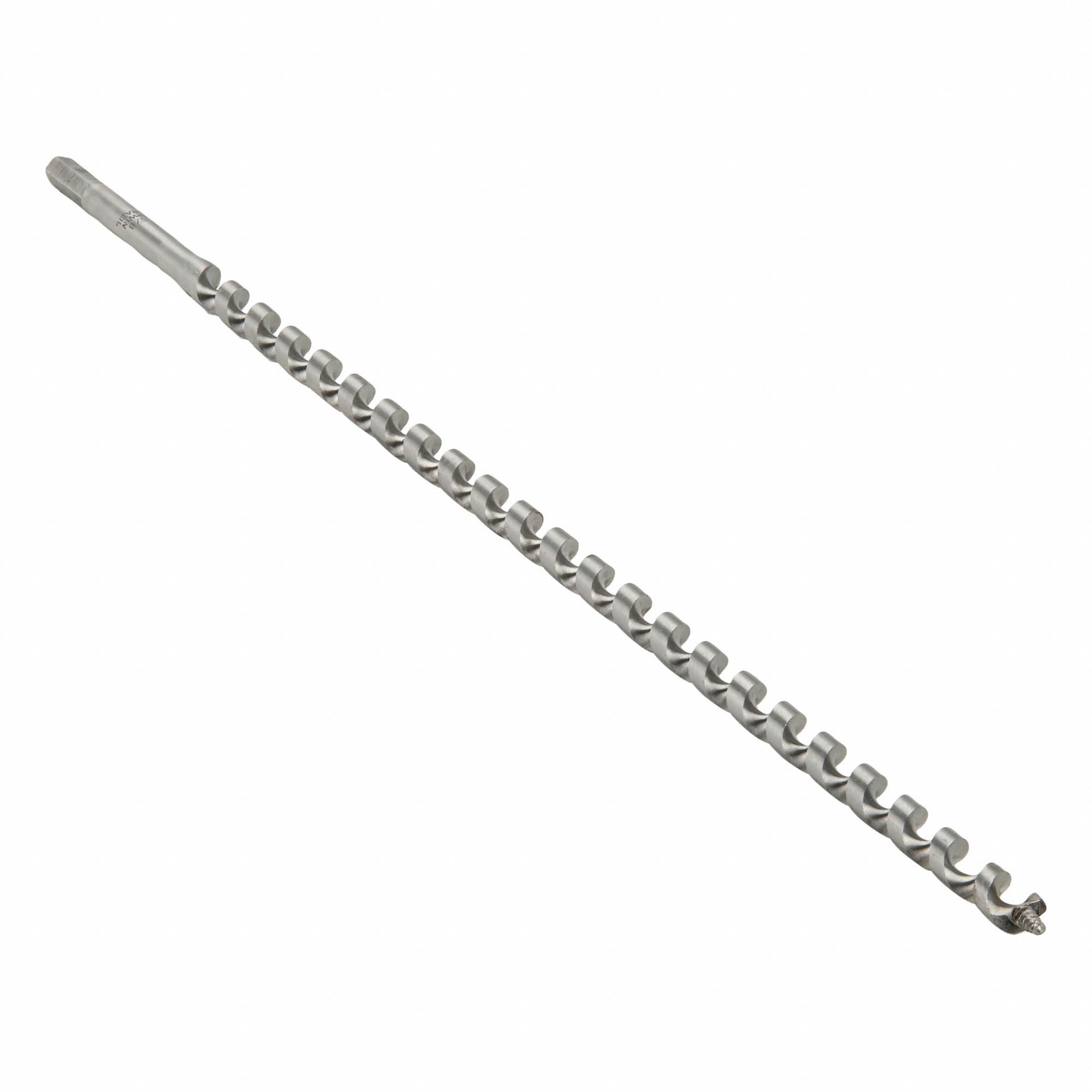 Auger Drill Bit: 5/8 in Drill Bit Size, 29 in Overall Lg, Hex Shank, 7/16 in Shank Hex Size