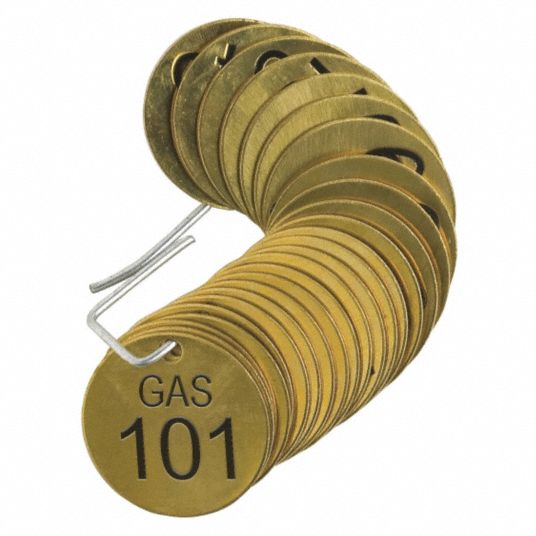 Tag-101-125 1 Round Brass 25pk