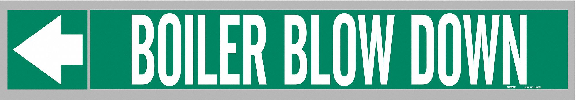 Pipe Marker: Boiler Blow Down, Green, White, Fits 1 1/2 to 2 in Pipe O.D., 25 Pipe Markers