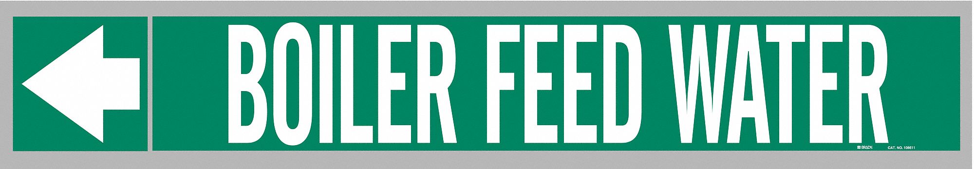 Pipe Marker: Boiler Feed Water, Green, White, Fits 1 1/2 to 2 in Pipe O.D., 25 Pipe Markers