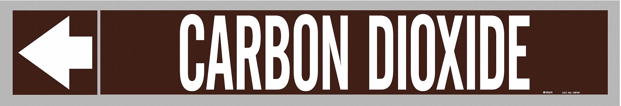 Pipe Marker: Carbon Dioxide, Brown, White, Fits 1 1/2 to 2 in Pipe O.D., 25 Pipe Markers