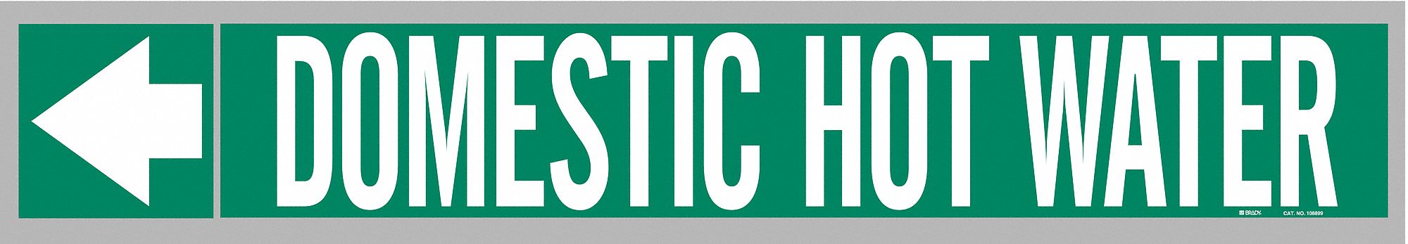 Pipe Marker: Domestic Hot Water, Green, White, Fits 1 1/2 to 2 in Pipe O.D., 25 Pipe Markers