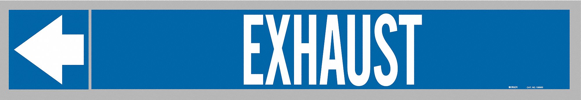 Pipe Marker: Exhaust, Blue, White, Fits 1 1/2 to 2 in Pipe O.D., 25 Pipe Markers, With Arrows