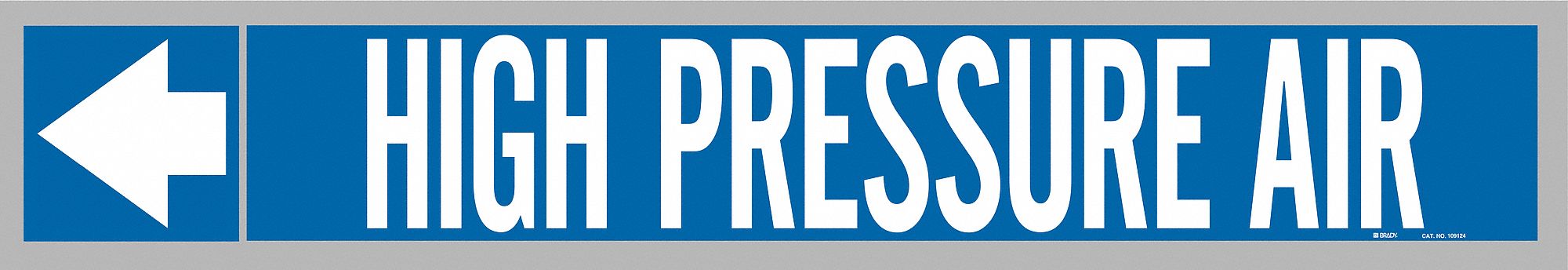 Pipe Marker: High Pressure Air, Blue, White, Fits 1 1/2 to 2 in Pipe O.D., 25 Pipe Markers