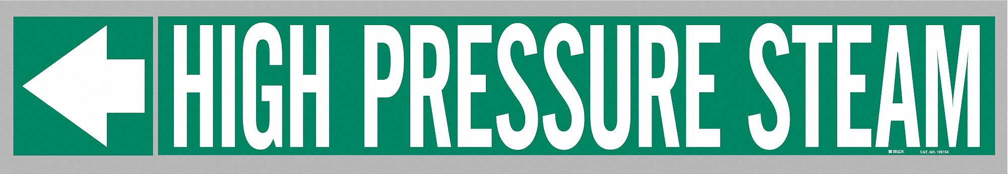 Pipe Marker: High Pressure Steam, Green, White, Fits 1 1/2 to 2 in Pipe O.D., 25 Pipe Markers