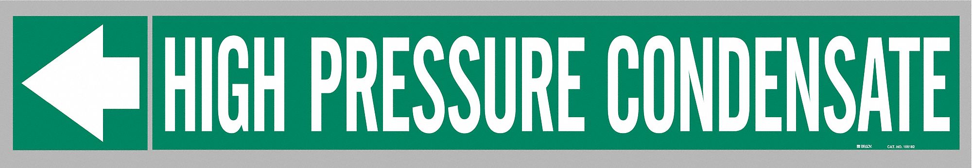Pipe Marker: High Pressure Condensate, Green, White, Fits 1 1/2 to 2 in Pipe O.D., 25 Pipe Markers
