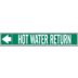 Hot Water Return Adhesive Pipe Markers