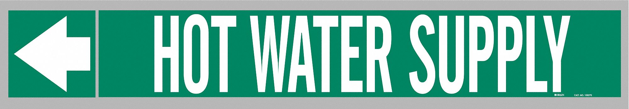 Pipe Marker: Hot Water Supply, Green, White, Fits 1 1/2 to 2 in Pipe O.D., 25 Pipe Markers