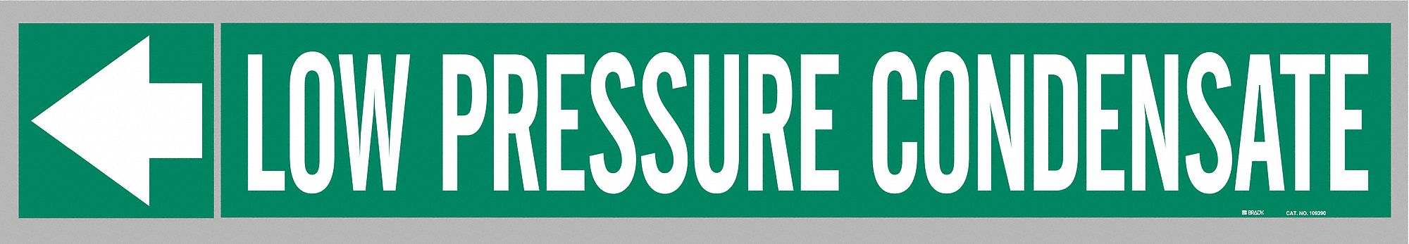 Pipe Marker: Low Pressure Condensate, Green, White, Fits 1 1/2 to 2 in Pipe O.D., 25 Pipe Markers
