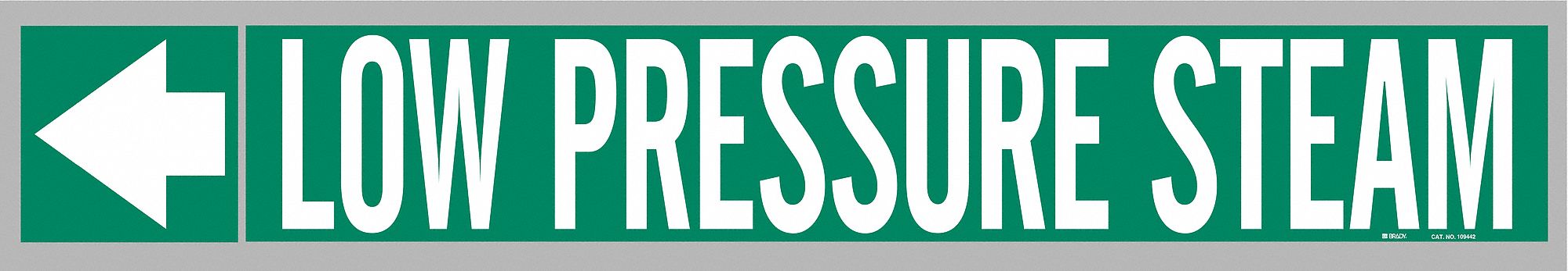 Pipe Marker: Low Pressure Steam, Green, White, Fits 1 1/2 to 2 in Pipe O.D., 25 Pipe Markers