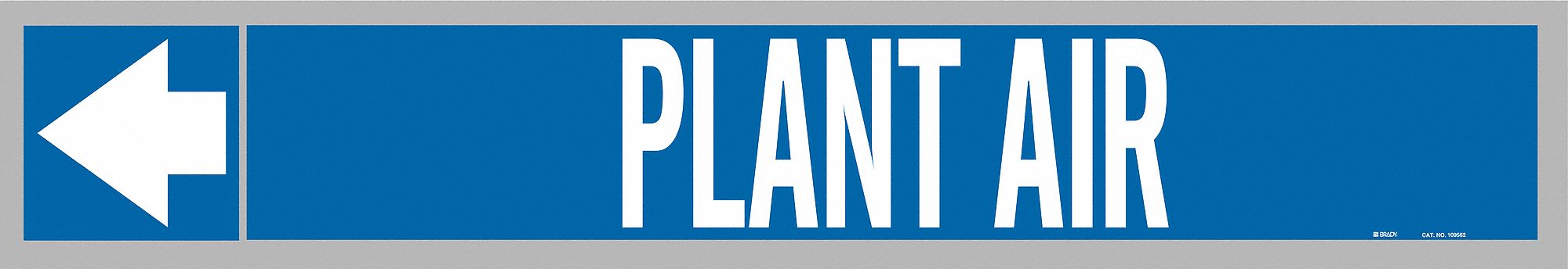 Pipe Marker: Plant Air, Blue, White, Fits 1 1/2 to 2 in Pipe O.D., 25 Pipe Markers, With Arrows
