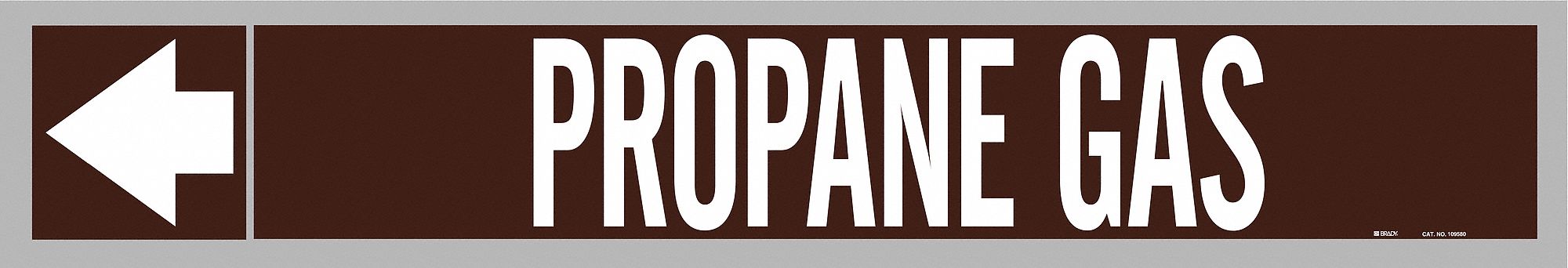 Pipe Marker: Propane Gas, Brown, White, Fits 1 1/2 to 2 in Pipe O.D., 25 Pipe Markers, With Arrows