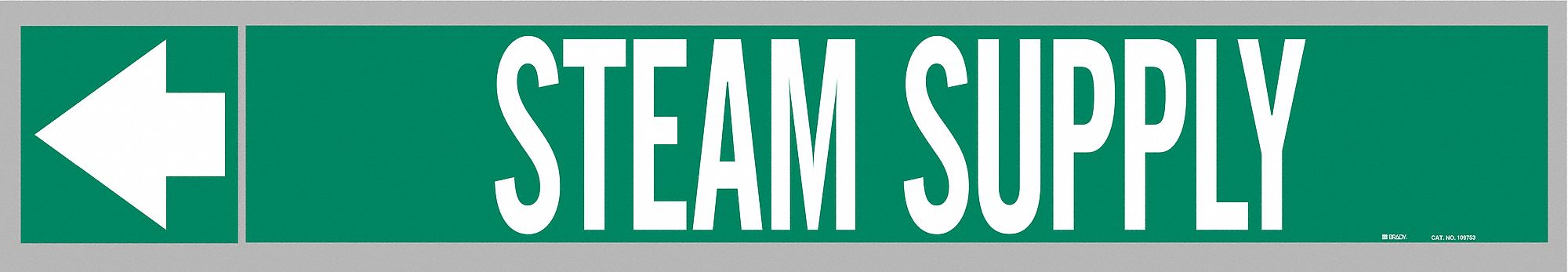 Pipe Marker: Steam Supply, Green, White, Fits 1 1/2 to 2 in Pipe O.D., 25 Pipe Markers, With Arrows
