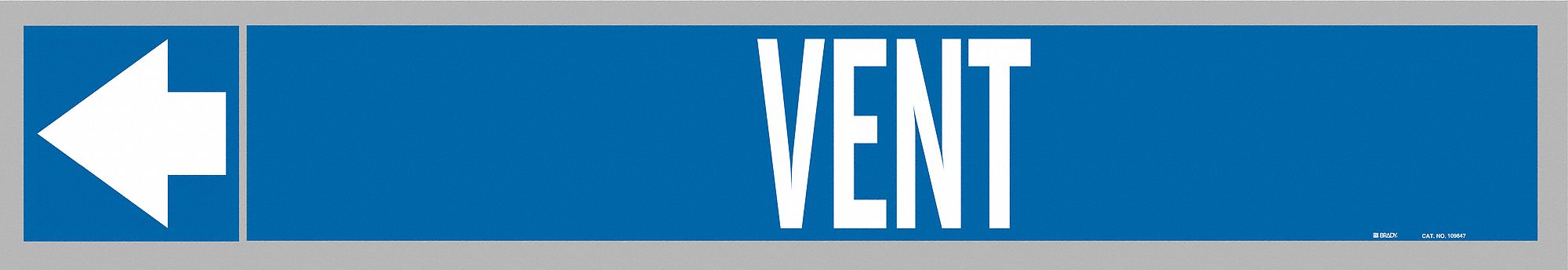 Pipe Marker: Vent, Blue, White, Fits 1 1/2 to 2 in Pipe O.D., 25 Pipe Markers, With Arrows