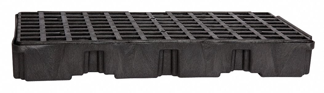 SPILL PALLET, UNCOVERED, MODULAR, DURABLE, BLACK, 51 1/2 X 26 1/4 X 6 1/2 IN, POLYETHYLENE