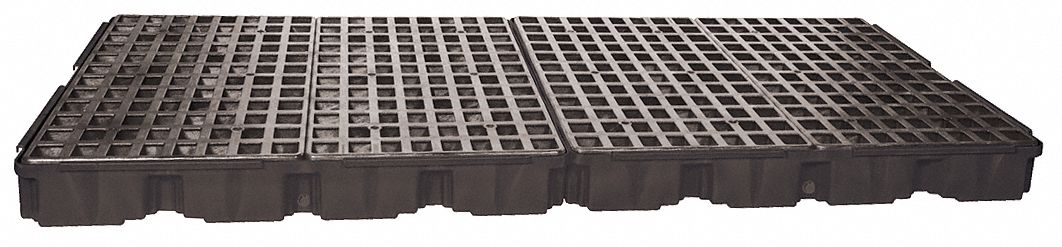 PALETTE ANTI DÉV,8 FÛTS,NON COUVT,HAUTE DENSITÉ,DURABLE,NR,51 1/2 X 103 X 6 1/2 PO,POLYÉTH