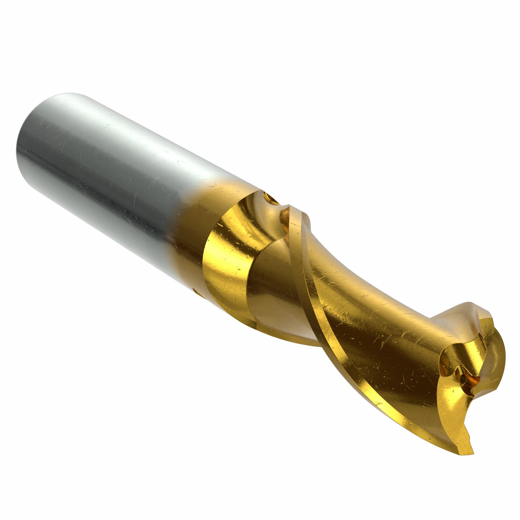 Square End Mill: Carbide, TiN Coated, 2 Flute, 5/16" Mill Dia, 13/16" LOC, 2-1/2" OAL