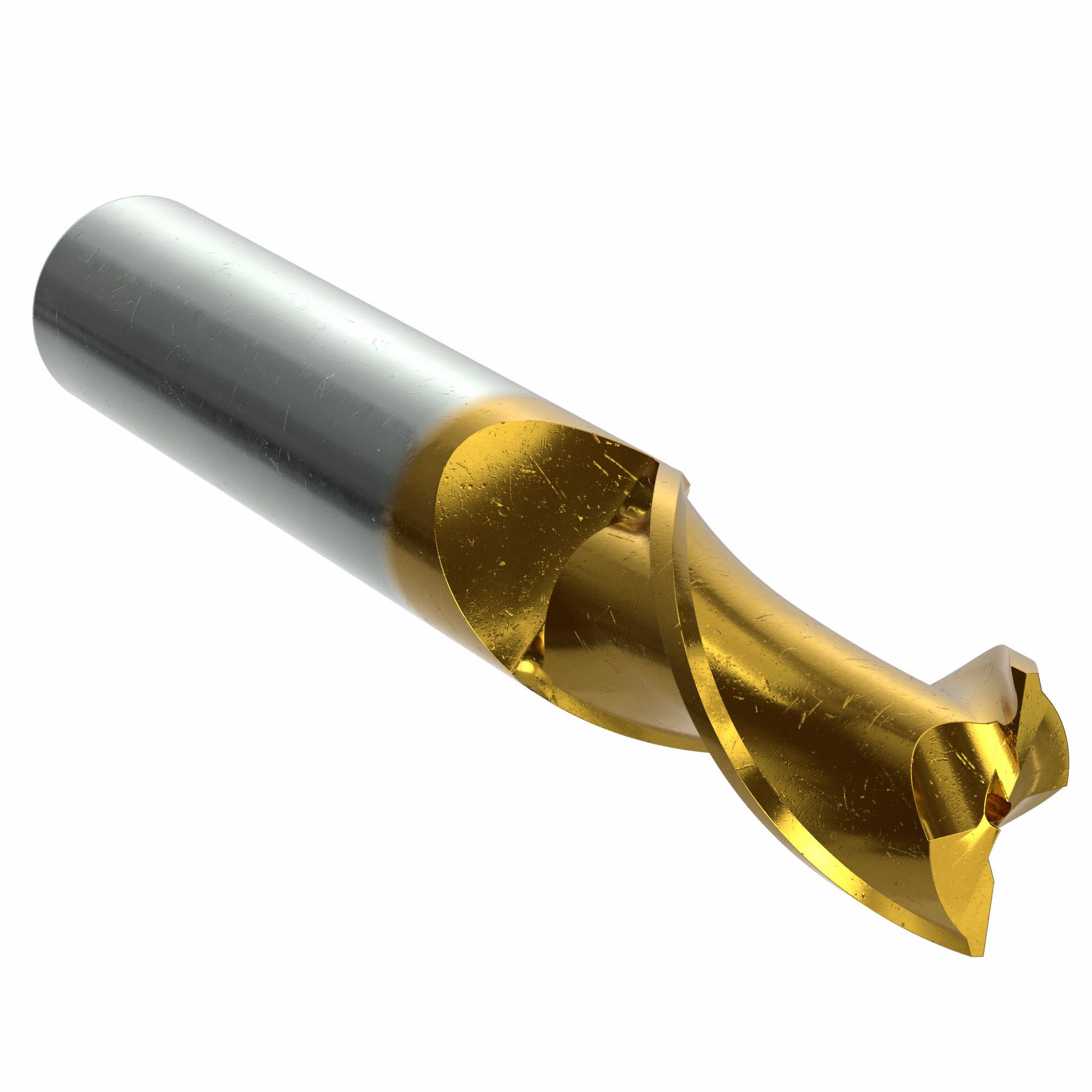 Square End Mill: Carbide, TiN Coated, 4 Flute, 1" Mill Dia, 2-1/4" LOC, 5" OAL