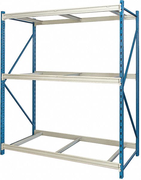 Bulk Rack Shelving: Starter, Heavy-Duty, 96 in x 24 in x 123 in, 3 Shelves