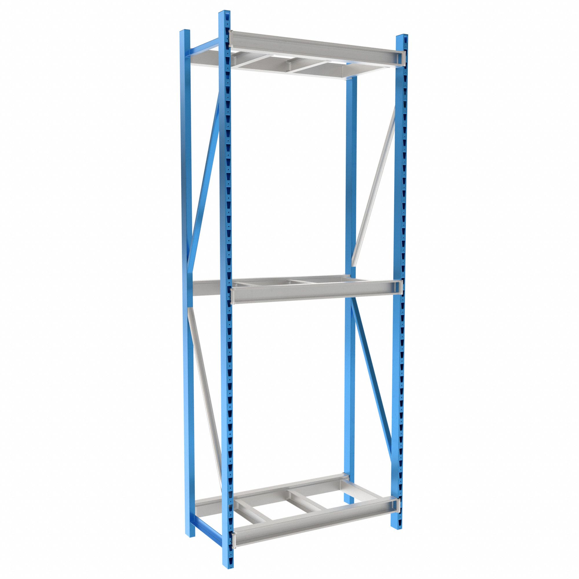 Bulk Rack Shelving: Starter, Heavy-Duty, 48 in x 24 in x 123 in, 3 Shelves