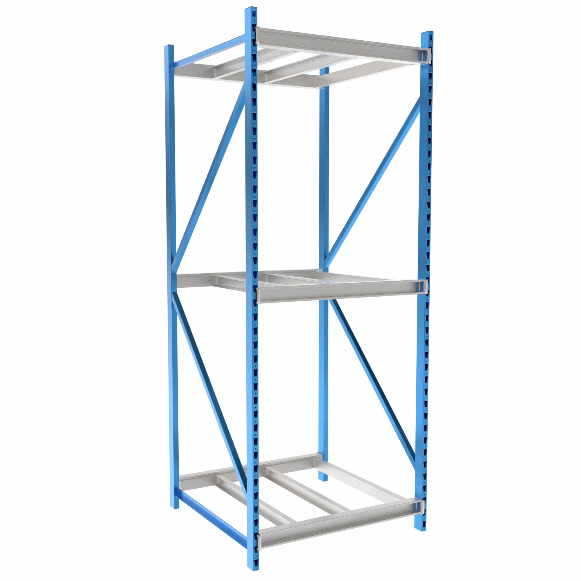 Bulk Rack Shelving: Starter, Heavy-Duty, 48 in x 48 in x 123 in, 3 Shelves
